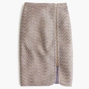 J.crew Collection Zip Front Pencil Skirt Sparkle Tweed 2
